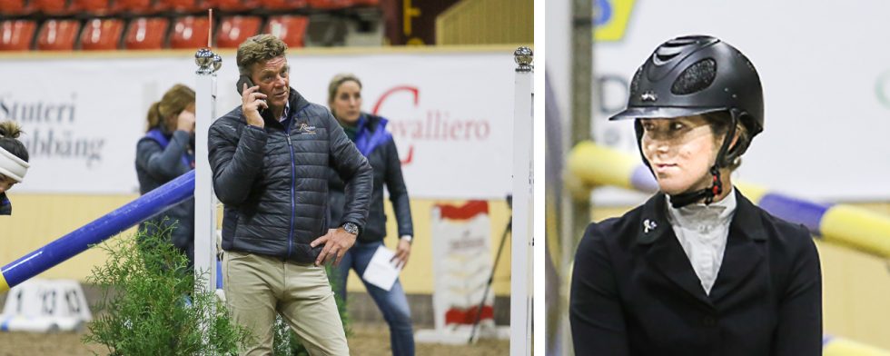 Jeroen Dubbeldam testred de unga hästarna. Sara Nilsson är kritisk till hur reglerna ändrades i finalen. Foto: Kim C Lundin