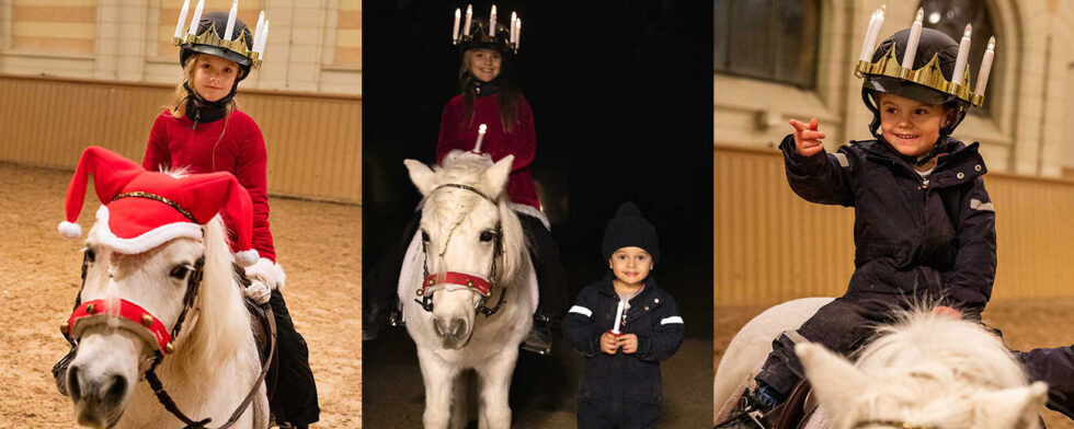 Prinsessan Estelle på sin ponny Viktor med lillebror Oscar. Foto: Foto: Sara Friberg Kungl. Hovsta / foto@royalcourt.se